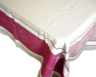 French Jacquard tablecloth, Teflon (Montmirail. plum gray) - Click Image to Close